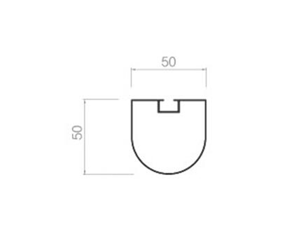 Grooved semicircle square pipe-50-50