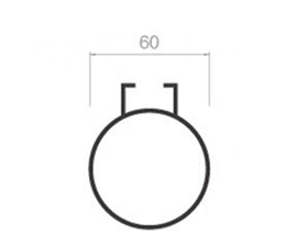 Convex groove round pipe ceiling 60