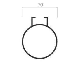 Convex groove round pipe ceiling 70