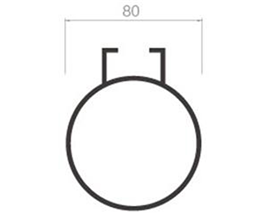 Convex groove round pipe ceiling 80