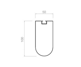Grooved semicircle square tube-50-100