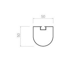 Grooved semicircle square pipe-50-50
