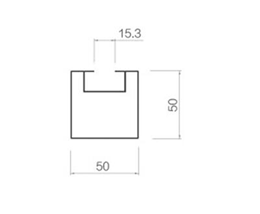 Screw slot square-50-50